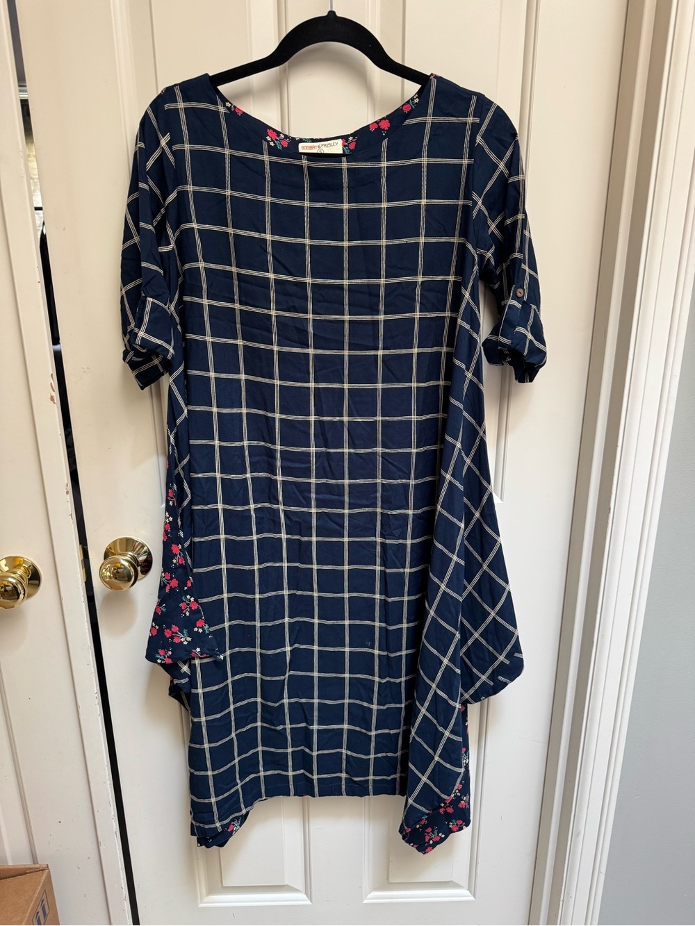 Bombay Paisley Short Sleeve Dual Fabric Dress